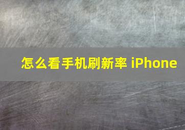 怎么看手机刷新率 iPhone